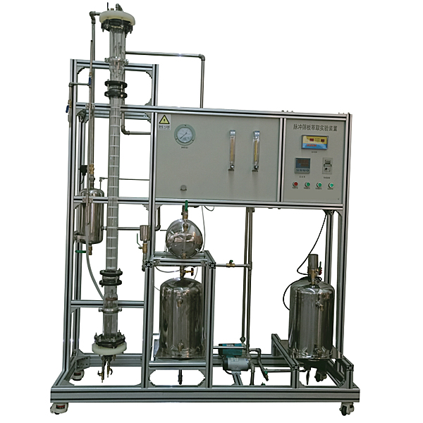 篩板萃取塔傳質效率實訓臺(圖1) 篩板萃取塔傳質效率實驗臺,變頻器調動速度系統(tǒng)實驗裝置